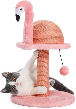 Креативний когтеточка PAWZ Road Flamingo, стильний котячий комплекс, висота 48 см, рожевий