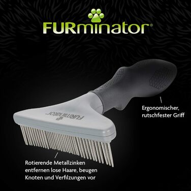 FURminator гребінець для довгошерстих собак та котів - щітка для профілактики ковтунів та сплутаного хутра, версія 2.0