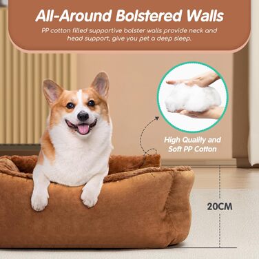 Ортопедичне ліжко для собак Nobleza, великі породи, XL, 110x75x20 см, коричневе, м'яке, антиковзаюче