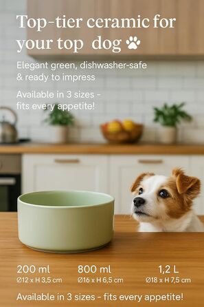 Миска для собак з кераміки, середніх порід, 800 мл, неслизька, стильна, бежева, Flamingo Eram, Ø16 x H6,5 см