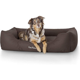 Ліжко для собак Knuffelwuff Finlay XL 105x75 см коричневе з нейлону, знімний чохол, високі борти, легко чиститься, для великих, середніх і малих порід