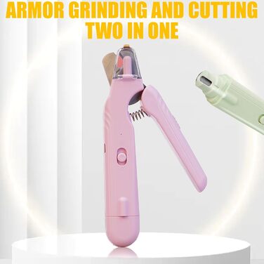 Набір для стрижки кігтів домашніх тварин з LED-підсвічуванням 2 в 1: стрижка та шліфування для собак та котів (рожевий+білий)