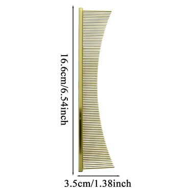 Гребінець для котів Flohkamm - щітка для грумінгу та видалення комах, для довгошерстих порід, щоденний догляд та після купання (золотий)