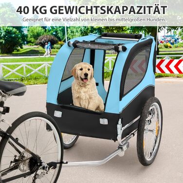 Велосипедний причіп для собак COSTWAY, до 40 кг, складаний, для малих та середніх порід