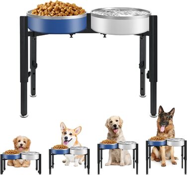Підставка для корму для собак, регульована по висоті, металева, Quadrangle