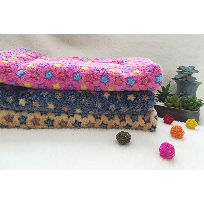 М'яка літня килимок для тварин, ковдра для собак та котів, рожевий зірка 74x100 см, 3 см