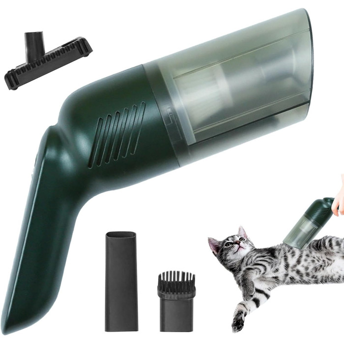 Бездротовий пилосос для шерсті тварин (собаки, коти) | Зйомний, багатофункціональний | Зелений