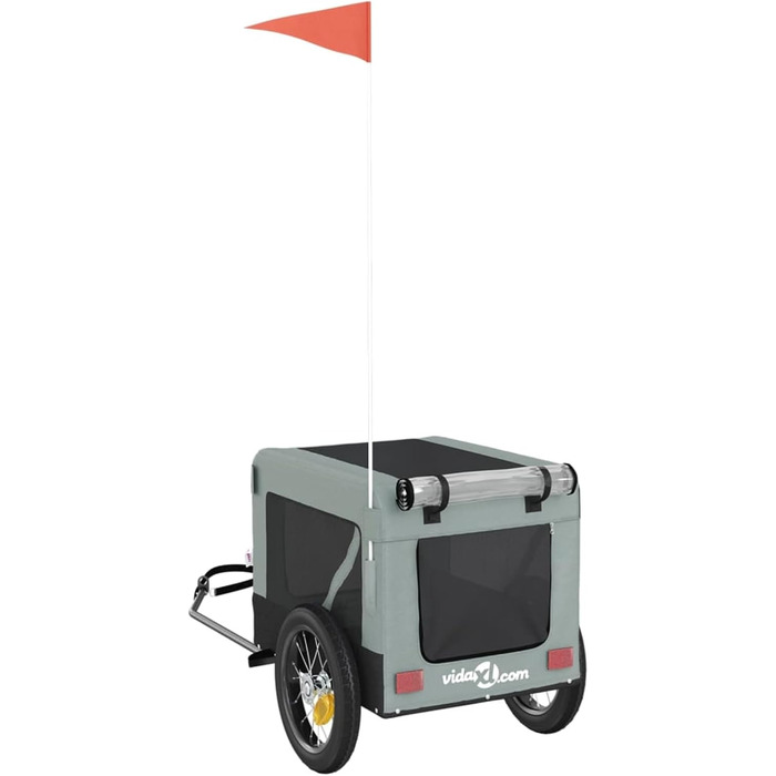 Причіп для собак Robuster Oxford, сталевий, PVC, 30 кг, сіро-чорний, 54,5x120x53 см, Model93909