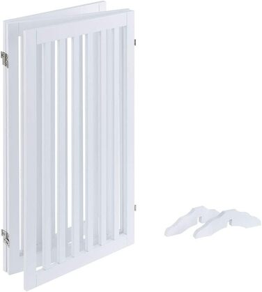 Захисний бар'єр для собак Unipaws, без свердління, дерев'яний, розкладний, для захисту сходів, воріт, каміну (3 елементи, 91 см), білий 153 x 91 см