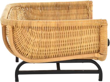 Ексклюзивний плетений лежак для собак/кішок з ротангу, великий (XL), з подушкою, Honey