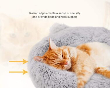 Крісло-гніздо для котів та собак, плюшеве, 55 см, сіре. Зручне ліжко для кота та собаки, антиковзаюче, миється