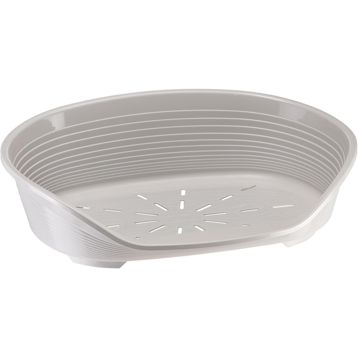 Крізьлежанка для собак Ferplast Siesta Deluxe, велика, сіра, 84 x 55 x 28,5 см, пластик, знімний кошик, антиковзаюча поверхня