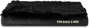 Ортопедичне ліжко для собак з Memory Foam, чорне штучне хутро, середнього розміру, вологостійке, знімні чохли