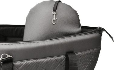 Сумка-переноска для собак та котів Boutique Zoo - сіра металік (штучна шкіра), до 5 кг