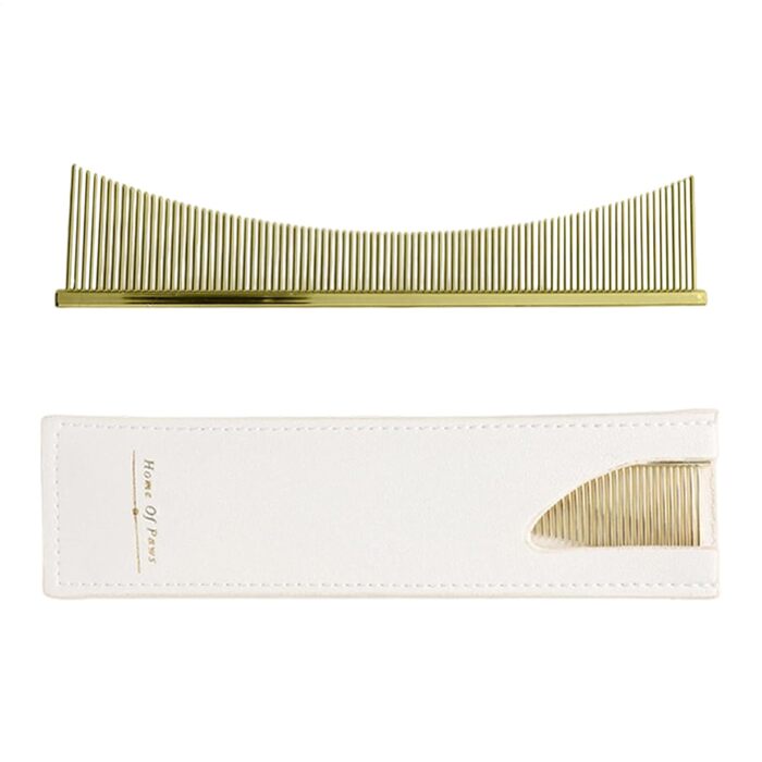 Щітка для котів Flohkamm - догляд за шерстю, аксесуари для домашніх тварин. Підходить для собак старшого віку, довгошерстих порід, цуценят. Для щоденного використання, сезон линьки (золота)