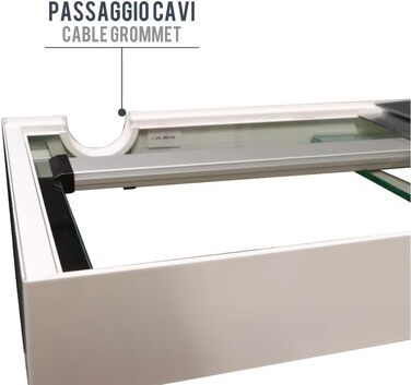 Професійний акваріум Amtra Alux 330L з кришкою та дерев'яним корпусом, LED підсвітка, для прісноводних і морських риб, сірий колір