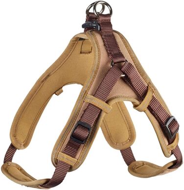 Шлея для собак HUNTER Neopren Vario Quick, нейлон, неопрен, відбивна, коричнева/карамель, 55-70 см