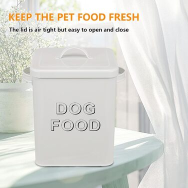 Контейнер для корму для собак, 5л, з кришкою та мірною ложкою – герметичний контейнер для сухого корму, білий, для зберігання корму та ласощів, для дому