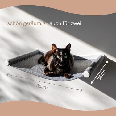 Кігтеточка-гамак для котів AZANO® XL з металу | Дизайнерська стіна для лазіння котів | Гамак для котів на стіну | великий та стабільний (Сірий) AZANO-Сірий