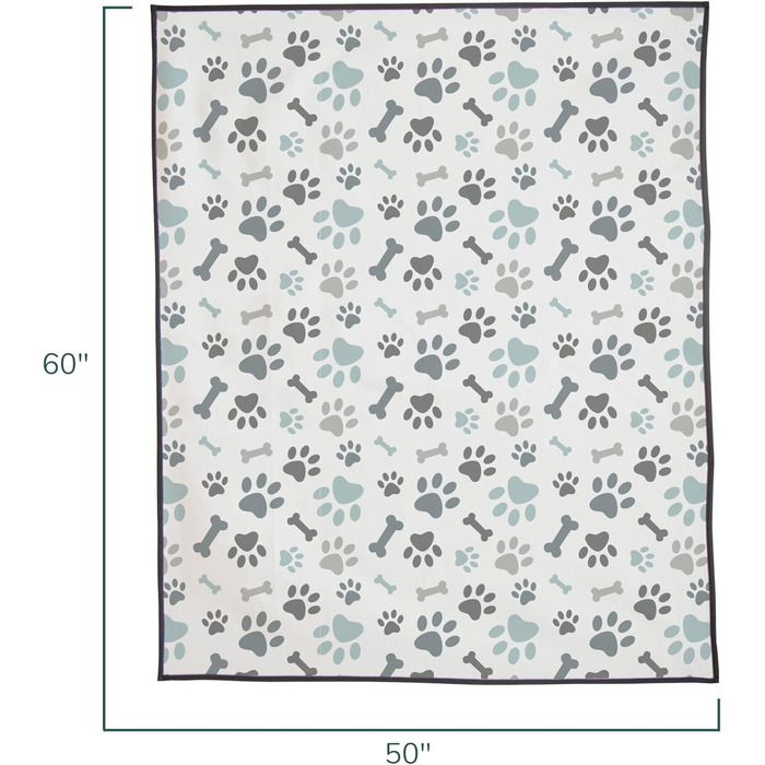 Килимок для тварин у приміщенні та на вулиці, 127 x 152,4 см, зручний, миючий, водовідштовхуючий, для пікніків та подорожей, синьо-сірий