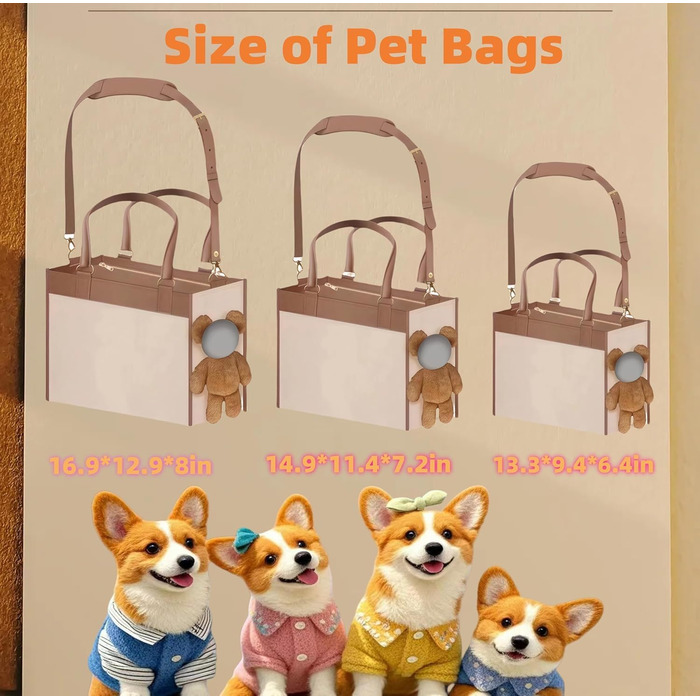 Сучасна сумка-переноска для собак, штучна шкіра, практична переноска для малих та середніх собак та котів, сумка для цуценят, стильна сумка-переноска для прогулянок та подорожей