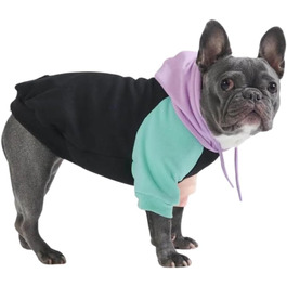 Світшот для собак Spark Paws з капюшоном, преміум-якість, м'який велюр, комфортний крій, заспокійливе флісове підкладка, підходить для всіх порід, багатокольоровий Cyber Punk, розмір L (7-11 кг)