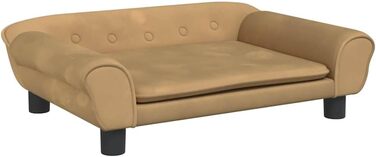 Крісло-ліжко для собак, м'яке ліжко для тварин, диванчик для маленьких собак та котів, з велюру (70 x 48 x 22 см, Коричневий)