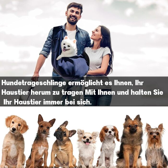 Сумка-кенгуру для собак та котів | Ергономічна сумка-кенгуру для прогулянок | Підходить для маленьких собак та кошенят, блакитна