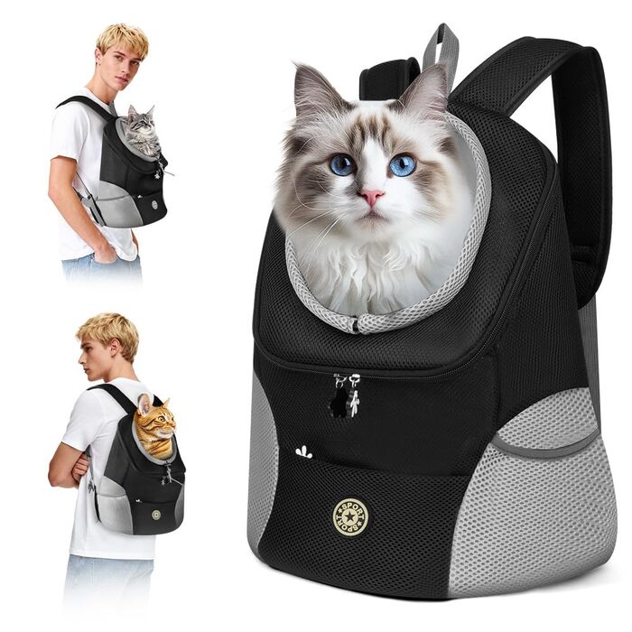 Рюкзак для тварин Adiwo з сітчастим вікном, дихаючий, легкий, для собак та котів (до 7,5 кг), портативний, складаний, дизайн 