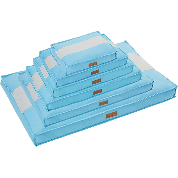 Гніздо для собак Ellie-Bo середнього розміру 71x48x10 см з смугастим покриттям чорного та коричневого кольорів, підходить для клітки 76,2 см (Blue with Grey Stripe, XXL - [L117 x W75 x H10cm])