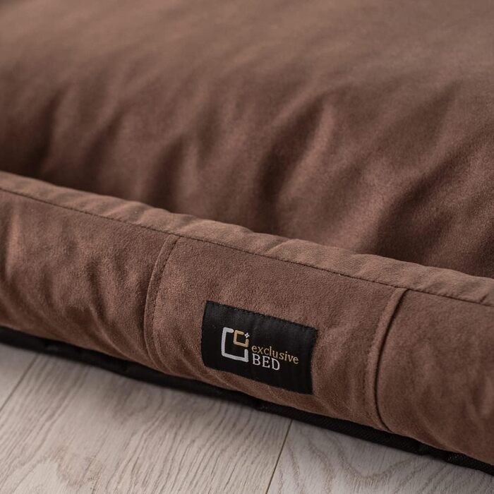 Крісло-лежанка для собак Puffi, велике, середнє, маленьке - м'яке ліжко для собак з Alcantara, миється, зручне, довговічне, зносостійке (XXXL+| 160x110 см, коричневе)