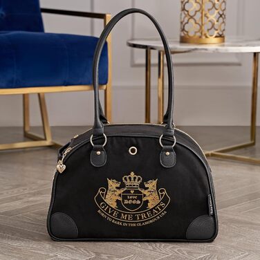 Сумка-переноска для тварин Juicy Couture, стильна чорна дорожня сумка для маленьких собак і котів
