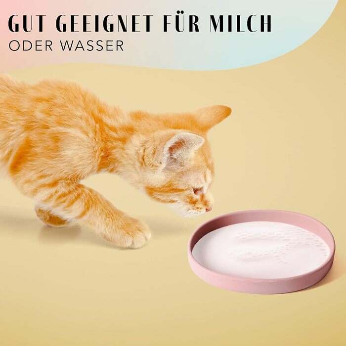 Миска для котів ne&no Nala Collection - широка силіконова миска для корму | Миска для котячого корму | Силіконова миска для котів (рожевий)