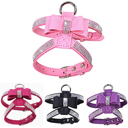 Блискучий жилет для собак та котів зі стразами та метеликом, рожевий, регульований, для хлопчиків та дівчаток, S, M, L