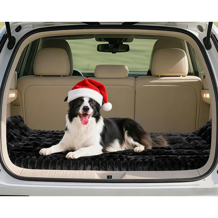 Лоїон Лежанка для собак в авто, килимок на заднє сидіння, м'яка підстилка для собак, захисний чохол, 127x62,5x2,5 см (Чорний)