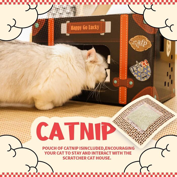 Котячий будиночок-крісло з картонної хвилястої поверхні ALL FOR PAWS Happy Go Lucky - великий, знімний, для дому