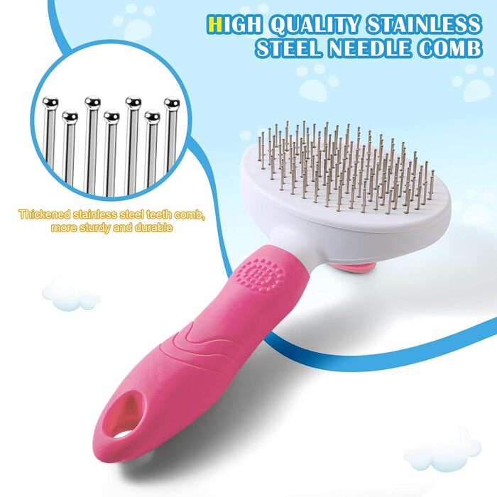 Бурштук для тварин: для котів та собак, видаляє підшерсток, самоочищується, рожевий