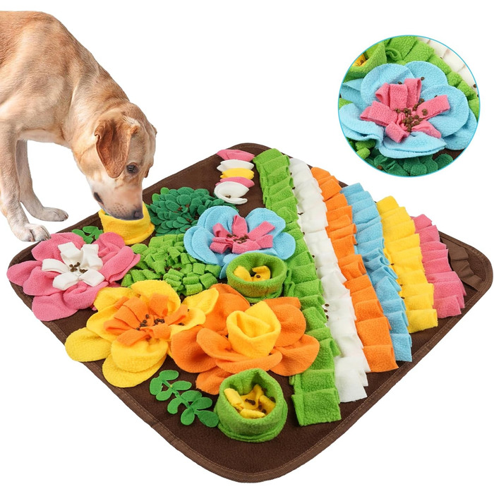 Килимок-нюхалка для собак Schnüffelteppich, інтерактивна іграшка-нюхалка для собак, килимок для дресирування цуценят, 50x50 см, коричневий