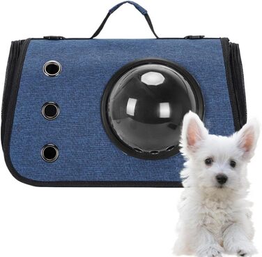 Транспортна сумка для кота/собаки: переноска, дорожній аксесуар, складана сумка для маленьких та середніх тварин (блакитна)