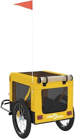 Причіп для велосипеда для собак, котів, жовто-чорний, Oxford-Gewebe, сталь