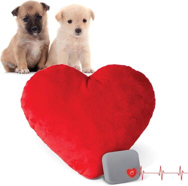 Подушка для собак K&H Mutter's Heartbeat, червона, 20,3 см, імітація серцебиття, плюшева, середній розмір