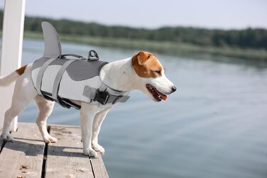 Спасальний жилет для собак ASENKU сірий, S - для плавання, катання на човні