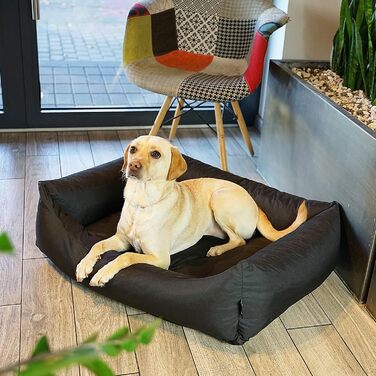 Водонепроникне собаче ліжко 4L Textil Koko для великих собак, корзина, знімний та пральний чохол, чорний (100x80 см)