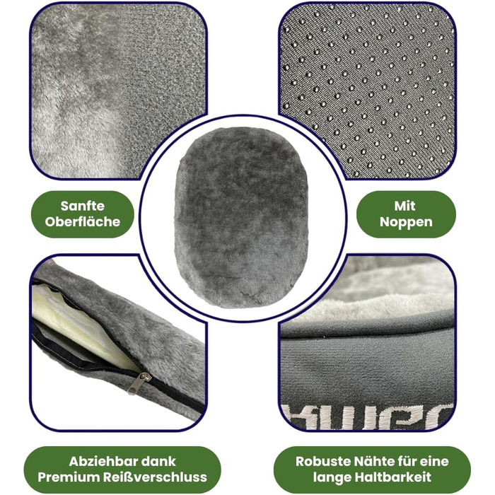 М'яке ліжко для собак та котів - ліжко-кошик з антиковзною основою сірого кольору