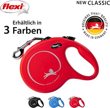 Рулетка для собак Flexi New Classic L, 5 м, червона, до 50 кг