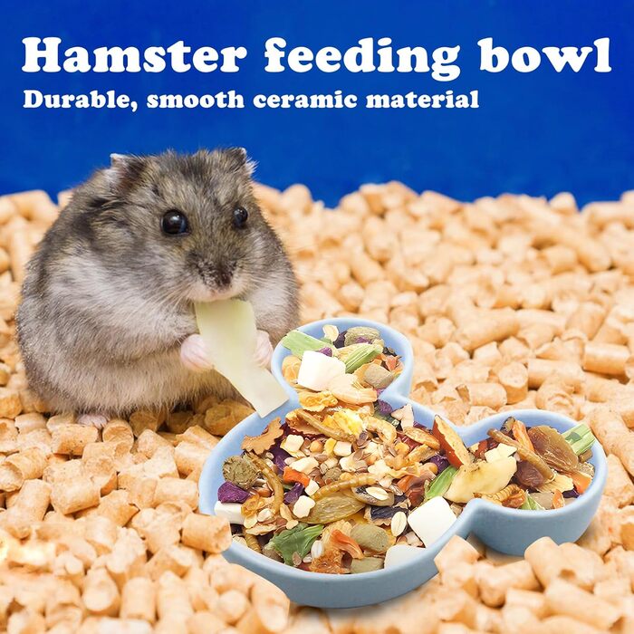 Миска для їжі та води для хом'яків LuckyOpt - мила форма мишки, кераміка, легко миється, для дрібних тварин, їжачок, білка, гризуни, цуцики (фіолетовий)