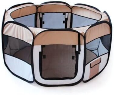 Клітка-загон для кроликів та морських свинок BUNNY BUSINESS, розкладний, тканинна, рожева/блакитна