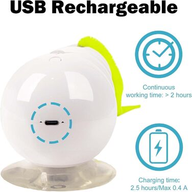 Інтерактивна іграшка для котів Dandin Wuselwurm - іграшка-черв'як для котів, самостійна розвага, кріплення на стіну/вікно, для кошенят та середніх порід