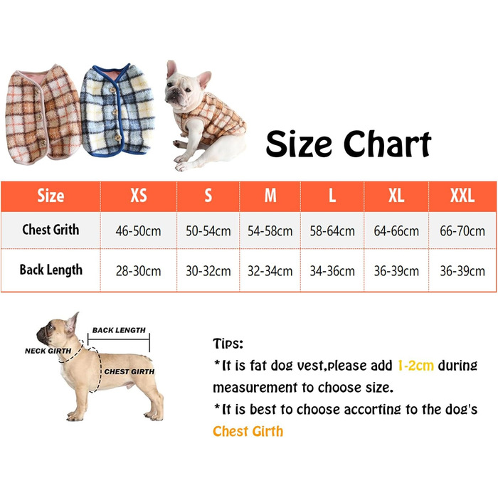 Теплий флісовий теплий одяг для собак великих порід, таких як Французький бульдог, Коргі, Мопс, Бульдог, Бультер'єр, Шіба та інші - зимова куртка, колір блакитний, розмір L: обхват грудей 58-64 см, блакитний