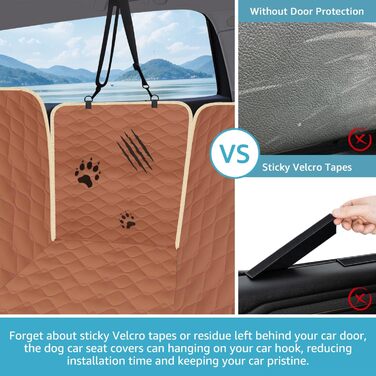 Захисний чохол на заднє сидіння для собак Lassie XL, автомобільна гамак для великих SUV та пікапів, сумісний з F150 F250/Chevrolet Silverado/Ram Pickup/GMC Sierra/Toyota Tundra та Crew Cab, коричневий